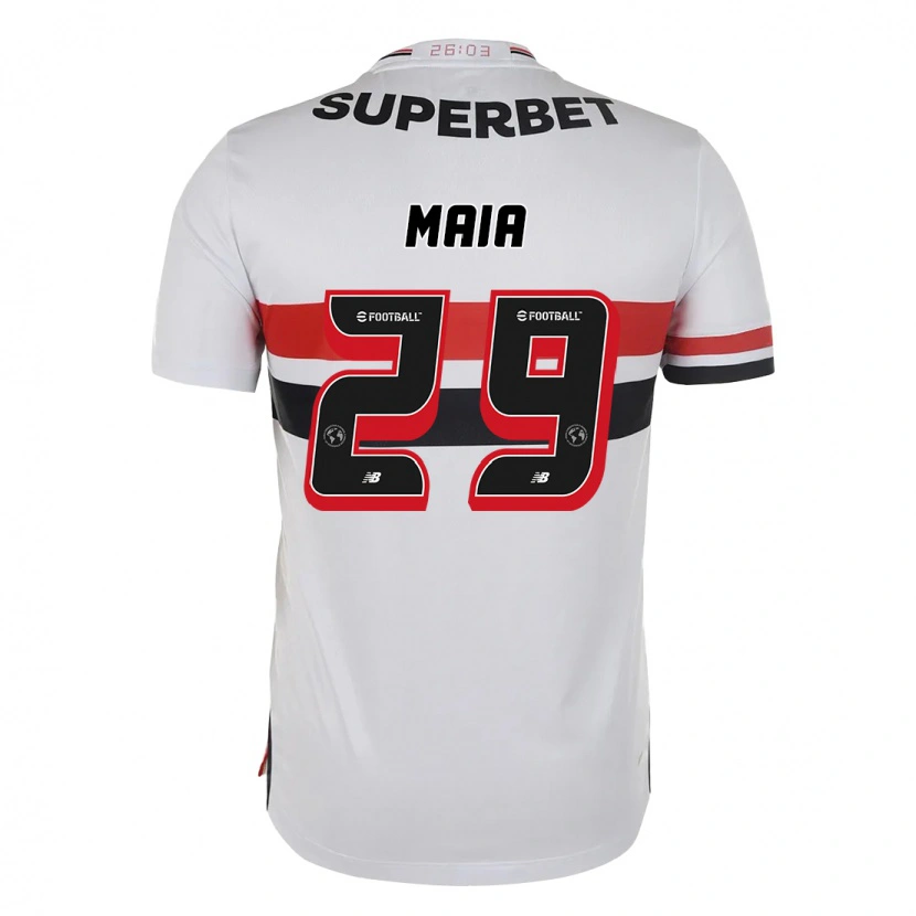 Danxen Hombre Camiseta Pablo Maia #29 Rojo Negro Blanco 1ª Equipación 2025/26 La Camisa México