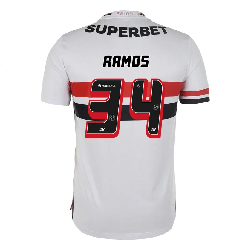 Danxen Hombre Camiseta Raí Ramos #34 Rojo Negro Blanco 1ª Equipación 2025/26 La Camisa México