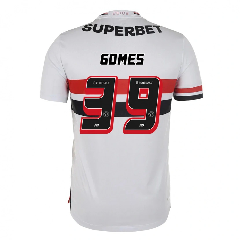 Danxen Hombre Camiseta William Gomes #39 Rojo Negro Blanco 1ª Equipación 2025/26 La Camisa México