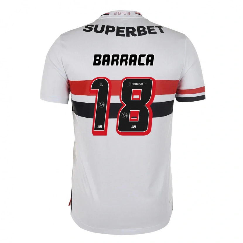Danxen Hombre Camiseta Barraca #18 Rojo Negro Blanco 1ª Equipación 2025/26 La Camisa México