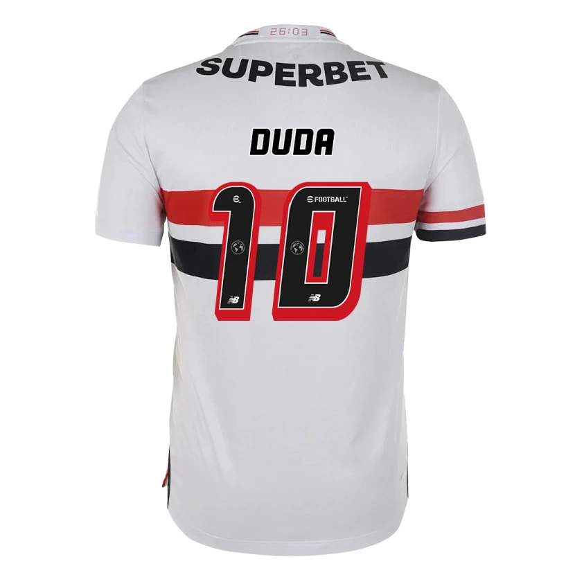 Danxen Hombre Camiseta Duda #10 Rojo Negro Blanco 1ª Equipación 2025/26 La Camisa México
