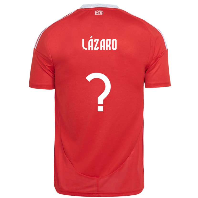 Danxen Hombre Camiseta Lázaro #0 Blanco Rojo 1ª Equipación 2025/26 La Camisa México