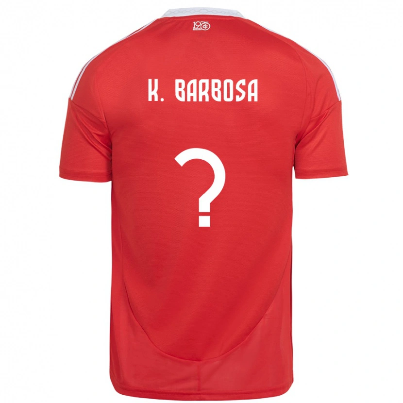 Danxen Hombre Camiseta Kauã Barbosa #0 Rojo Blanco 1ª Equipación 2025/26 La Camisa México