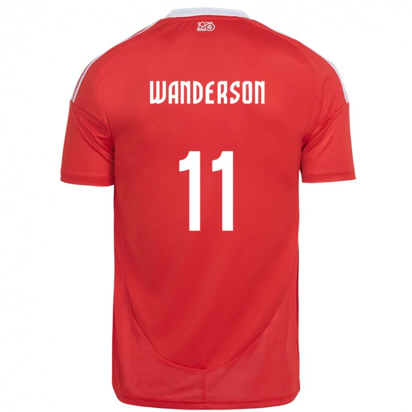 Danxen Hombre Camiseta Wanderson #11 Blanco Rojo 1ª Equipación 2025/26 La Camisa México