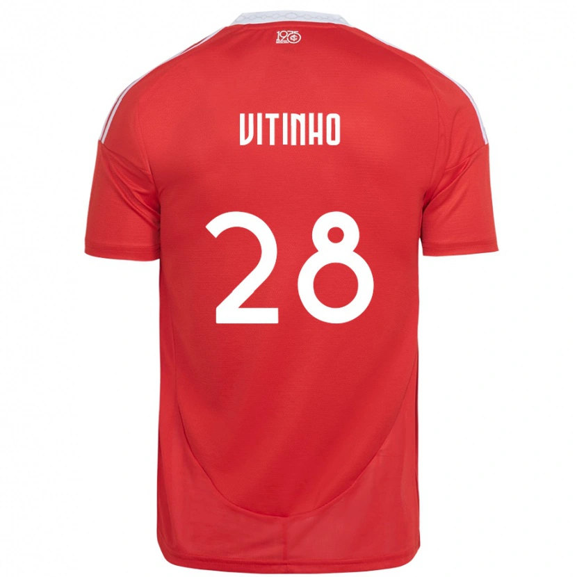 Danxen Hombre Camiseta Vitinho #28 Blanco Rojo 1ª Equipación 2025/26 La Camisa México