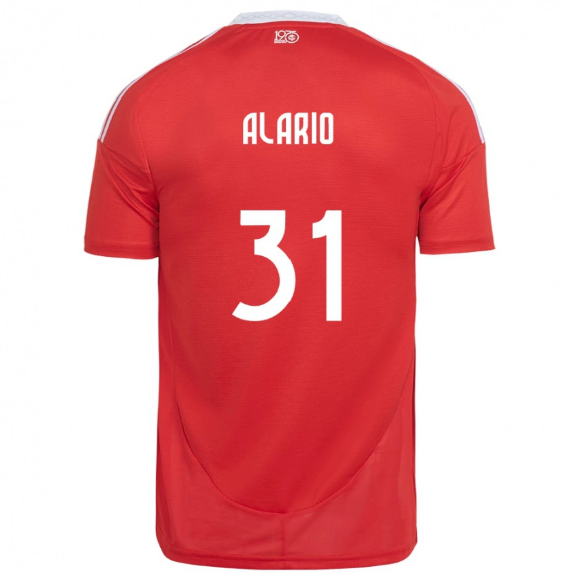 Danxen Hombre Camiseta Lucas Alario #31 Blanco Rojo 1ª Equipación 2025/26 La Camisa México