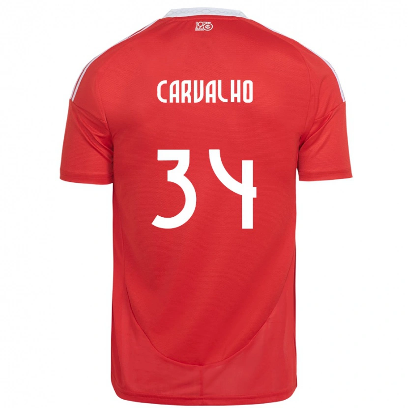 Danxen Hombre Camiseta Gabriel Carvalho #34 Blanco Rojo 1ª Equipación 2025/26 La Camisa México