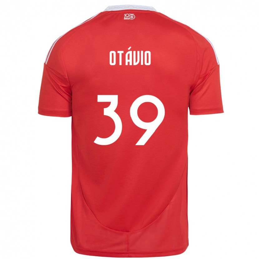 Danxen Hombre Camiseta Luis Otávio #39 Blanco Rojo 1ª Equipación 2025/26 La Camisa México