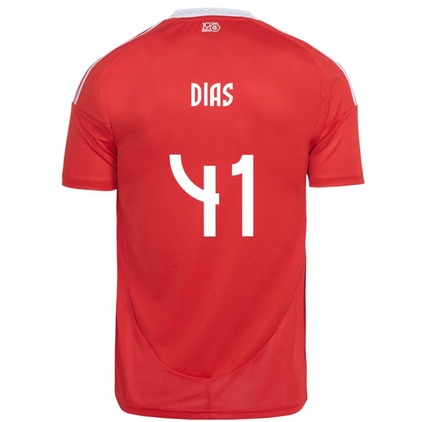 Danxen Hombre Camiseta Matheus Dias #41 Blanco Rojo 1ª Equipación 2025/26 La Camisa México