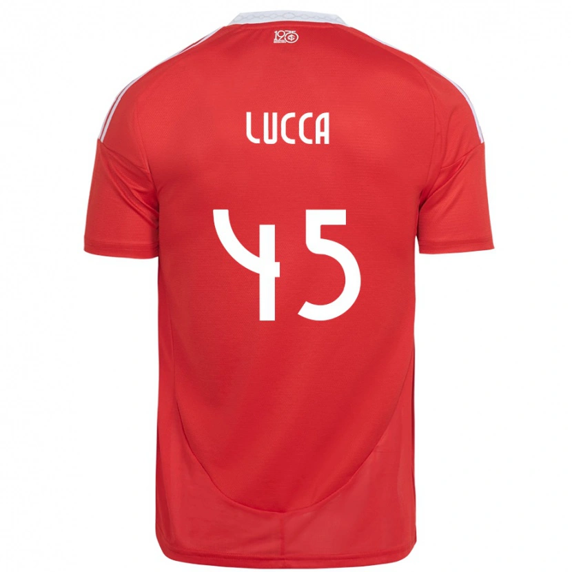 Danxen Hombre Camiseta Lucca #45 Blanco Rojo 1ª Equipación 2025/26 La Camisa México
