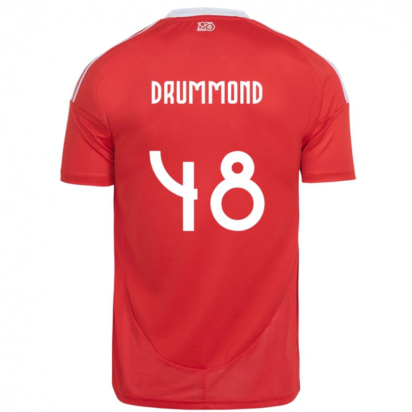 Danxen Hombre Camiseta Lucca Drummond #48 Blanco Rojo 1ª Equipación 2025/26 La Camisa México