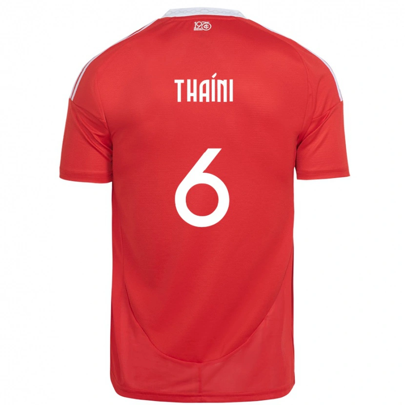 Danxen Hombre Camiseta Thaíni #6 Blanco Rojo 1ª Equipación 2025/26 La Camisa México