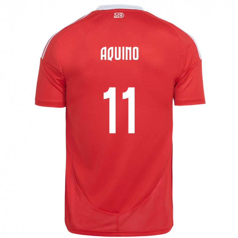 Danxen Hombre Camiseta Belén Aquino #11 Blanco Rojo 1ª Equipación 2025/26 La Camisa México
