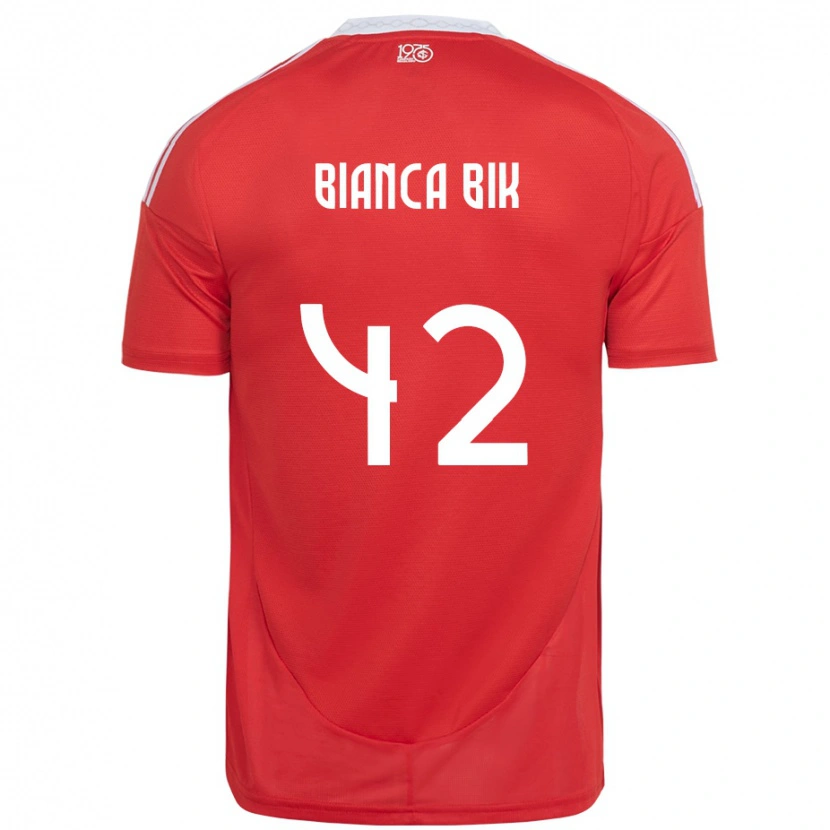 Danxen Hombre Camiseta Bianca Bik #42 Blanco Rojo 1ª Equipación 2025/26 La Camisa México