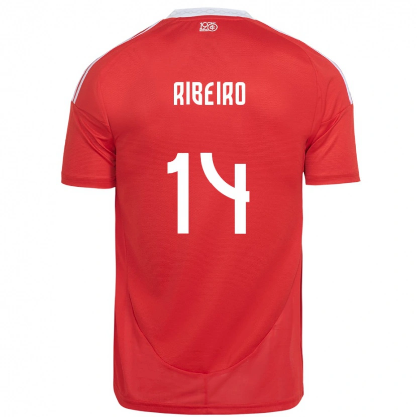 Danxen Hombre Camiseta Lucas Ribeiro #14 Blanco Rojo 1ª Equipación 2025/26 La Camisa México