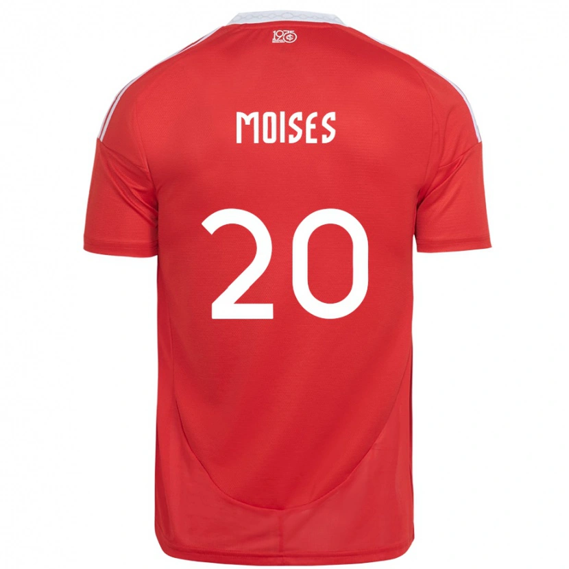 Danxen Hombre Camiseta Moises #20 Rojo Blanco 1ª Equipación 2025/26 La Camisa México