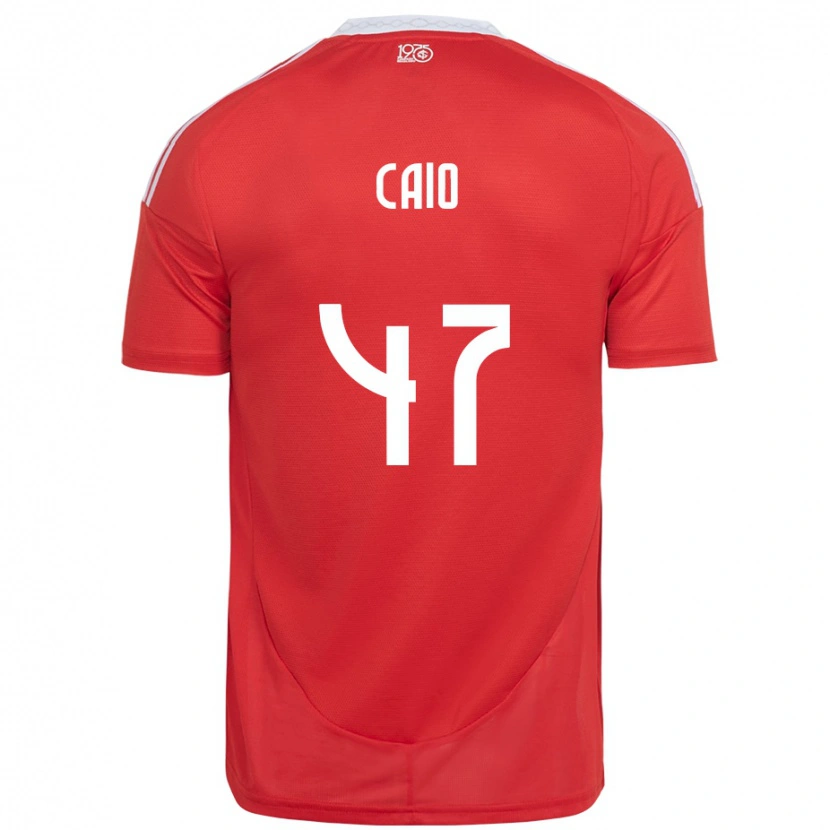 Danxen Hombre Camiseta Caio Vidal #47 Blanco Rojo 1ª Equipación 2025/26 La Camisa México