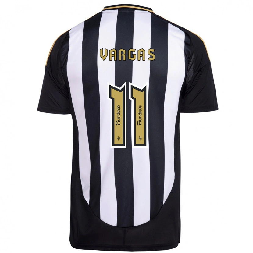 Danxen Hombre Camiseta Eduardo Vargas #11 Blanco Negro 1ª Equipación 2025/26 La Camisa México