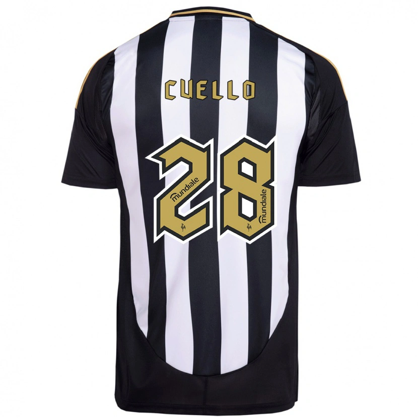Danxen Hombre Camiseta Tomás Cuello #28 Blanco Negro 1ª Equipación 2025/26 La Camisa México