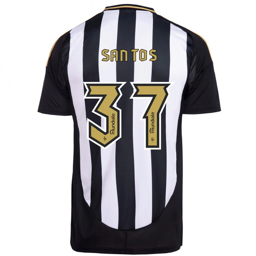 Danxen Hombre Camiseta Júnior Santos #37 Blanco Negro 1ª Equipación 2025/26 La Camisa México