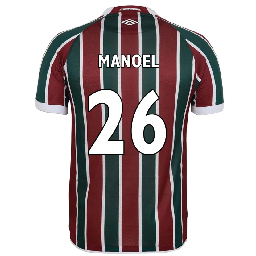 Danxen Hombre Camiseta Manoel #26 Blanco Verde Granate 1ª Equipación 2025/26 La Camisa México