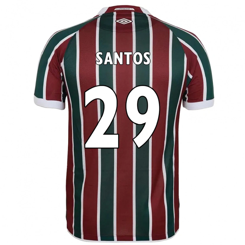 Danxen Hombre Camiseta Thiago Santos #29 Blanco Verde Granate 1ª Equipación 2025/26 La Camisa México