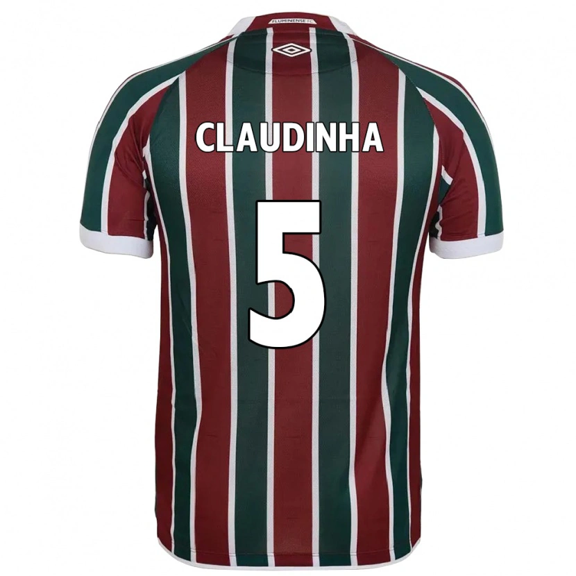 Danxen Hombre Camiseta Claudinha #5 Blanco Verde Granate 1ª Equipación 2025/26 La Camisa México