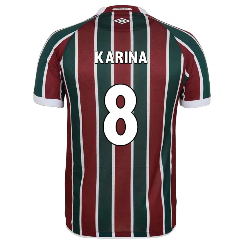 Danxen Hombre Camiseta Karina #8 Blanco Verde Granate 1ª Equipación 2025/26 La Camisa México