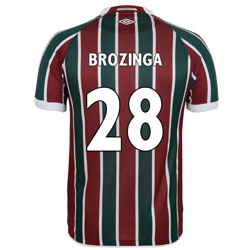 Danxen Hombre Camiseta Nay Brozinga #28 Blanco Verde Granate 1ª Equipación 2025/26 La Camisa México