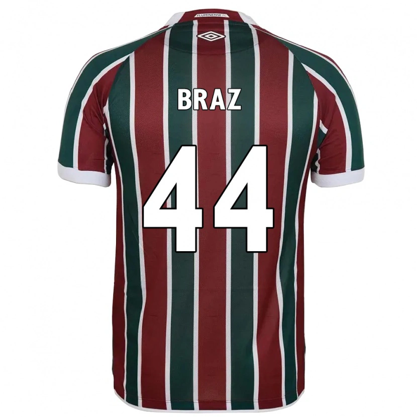 Danxen Hombre Camiseta David Braz #44 Blanco Verde Granate 1ª Equipación 2025/26 La Camisa México