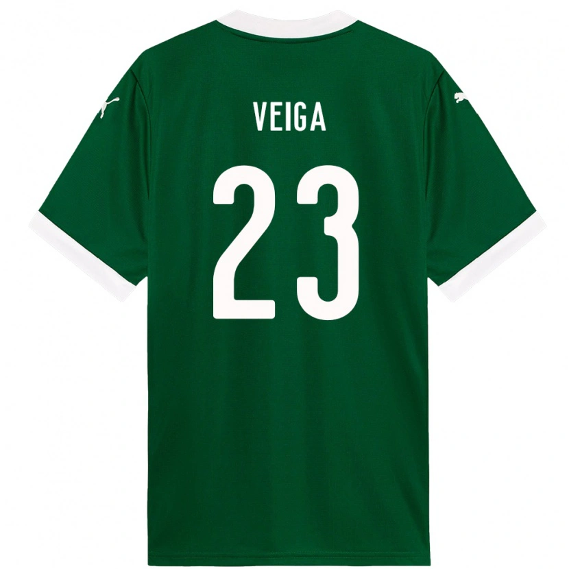 Danxen Hombre Camiseta Raphael Veiga #23 Blanco Verde 1ª Equipación 2025/26 La Camisa México