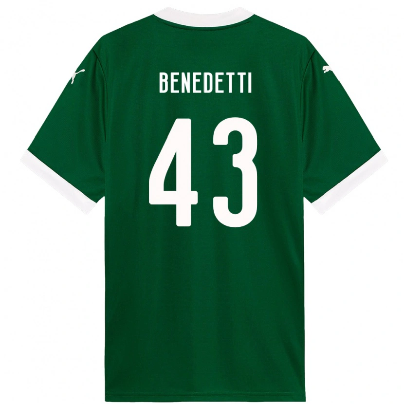 Danxen Hombre Camiseta Luis Benedetti #43 Verde Blanco 1ª Equipación 2025/26 La Camisa México