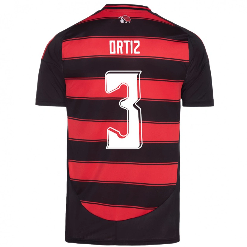 Danxen Hombre Camiseta Léo Ortiz #3 Rojo Negro 1ª Equipación 2025/26 La Camisa México