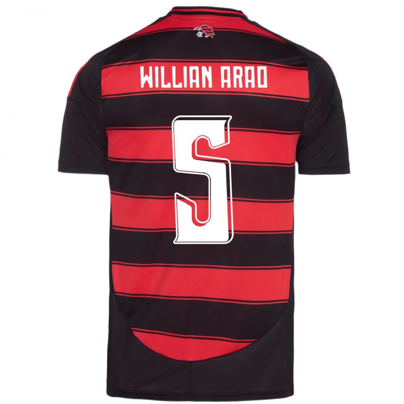 Danxen Hombre Camiseta Willian Arao #5 Blanco Rojo 1ª Equipación 2025/26 La Camisa México