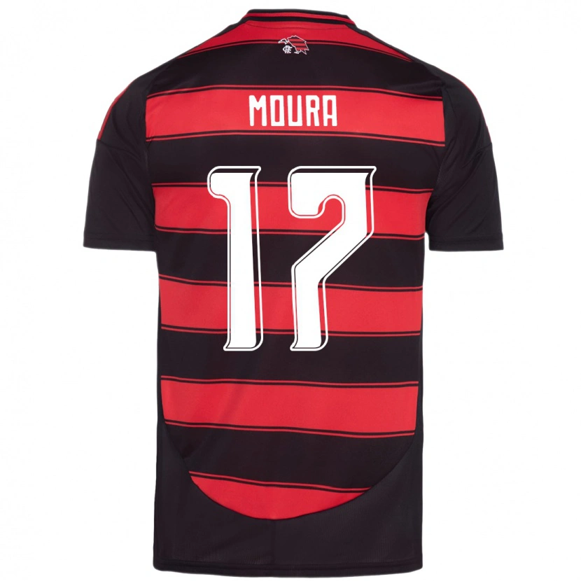 Danxen Hombre Camiseta Hugo Moura #17 Blanco Rojo 1ª Equipación 2025/26 La Camisa México