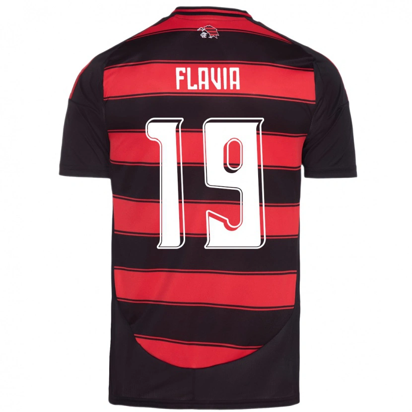 Danxen Hombre Camiseta Flavia #19 Rojo Negro 1ª Equipación 2025/26 La Camisa México