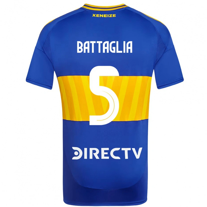 Danxen Hombre Camiseta Rodrigo Battaglia #5 Azul Real Amarillo 1ª Equipación 2025/26 La Camisa México