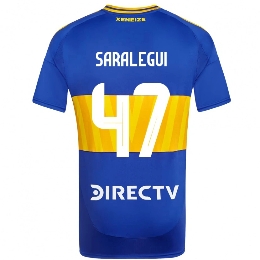 Danxen Hombre Camiseta Jabes Saralegui #47 Blanco Azul 1ª Equipación 2025/26 La Camisa México