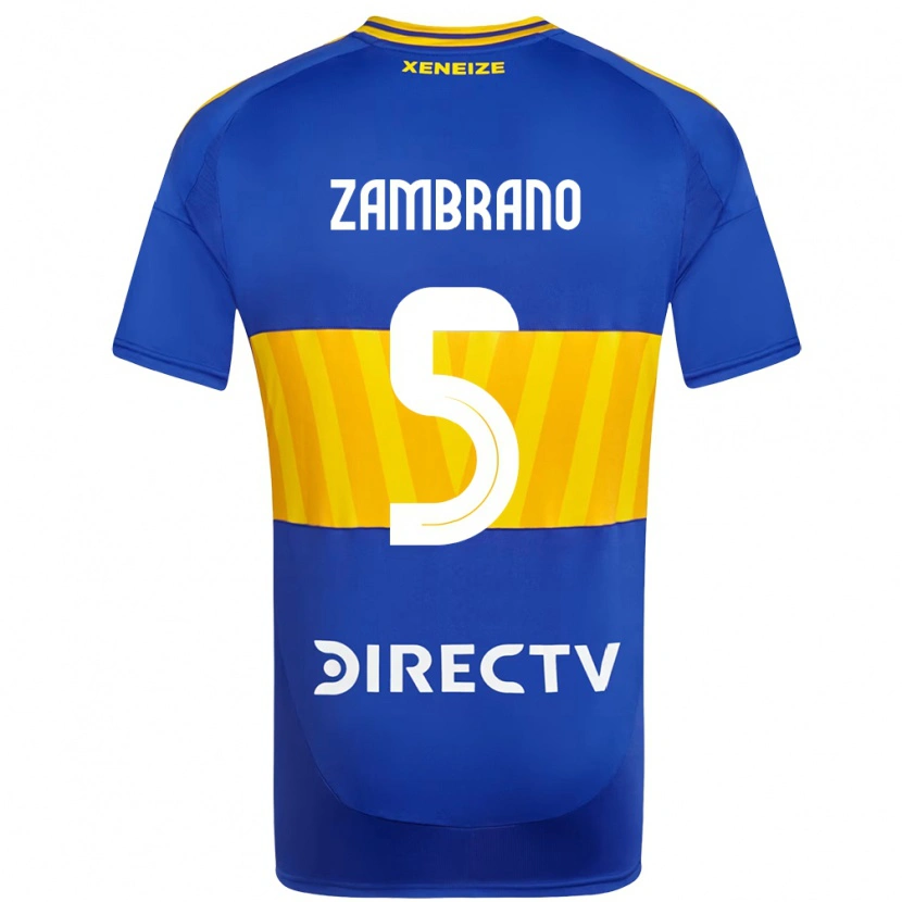 Danxen Hombre Camiseta Carlos Zambrano #5 Blanco Azul 1ª Equipación 2025/26 La Camisa México