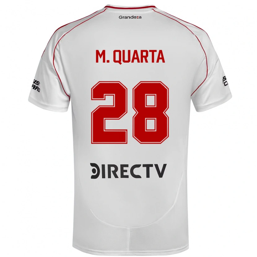 Danxen Hombre Camiseta Lucas Martínez Quarta #28 Blanco Rojo 1ª Equipación 2025/26 La Camisa México