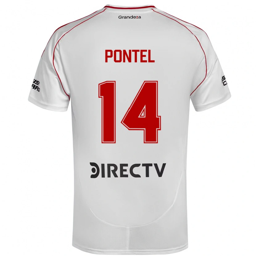 Danxen Hombre Camiseta Daniela Pontel #14 Blanco Rojo 1ª Equipación 2025/26 La Camisa México