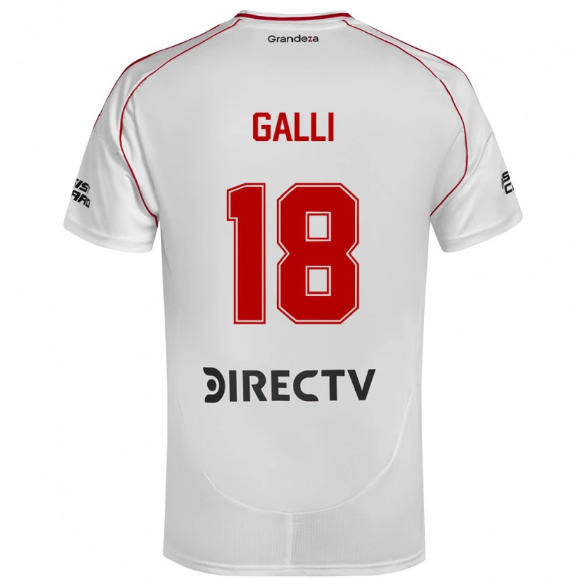 Danxen Hombre Camiseta Ludmila Galli #18 Blanco Rojo 1ª Equipación 2025/26 La Camisa México