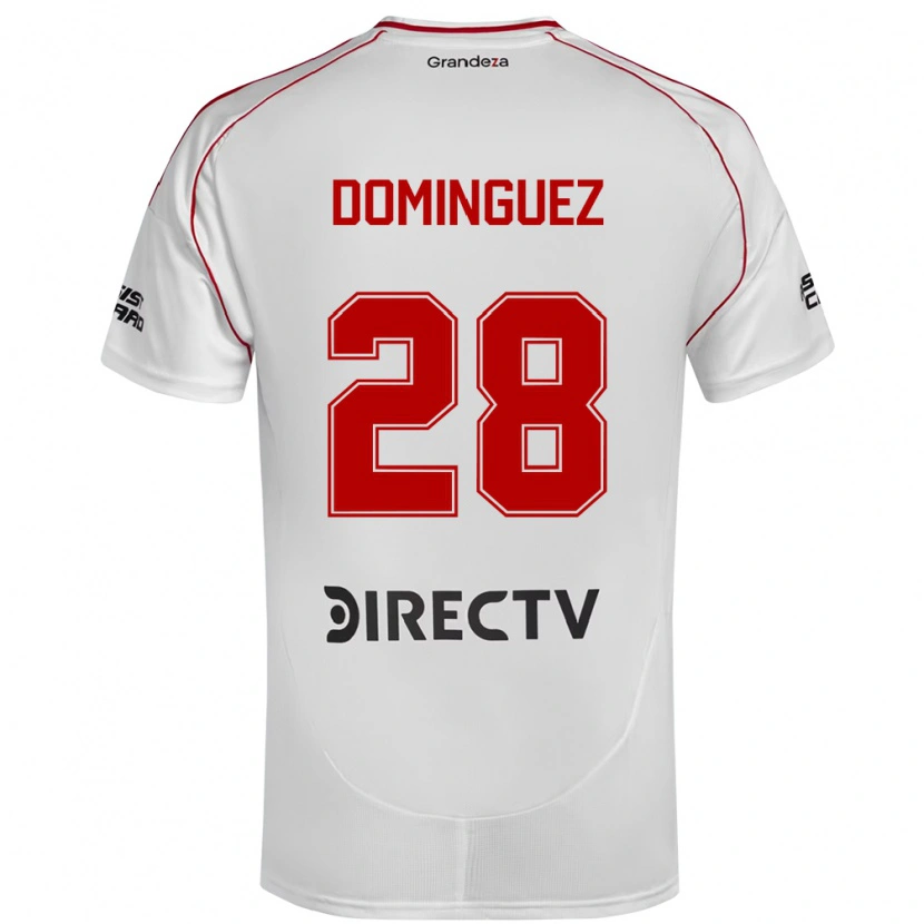 Danxen Hombre Camiseta Evelyn Sofía Domínguez #28 Blanco Rojo 1ª Equipación 2025/26 La Camisa México