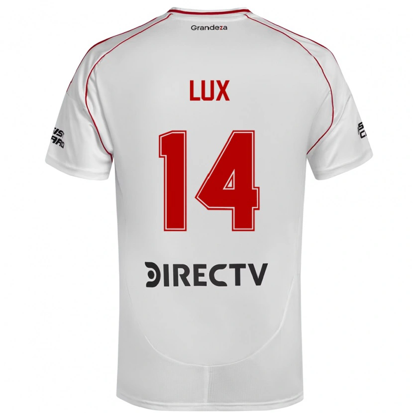 Danxen Hombre Camiseta German Lux #14 Blanco Rojo 1ª Equipación 2025/26 La Camisa México