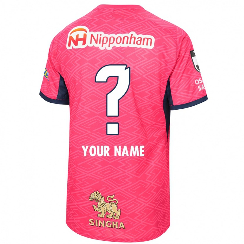 Danxen Hombre Camiseta Su Nombre #0 Blanco Rosa Sakura 1ª Equipación 2025/26 La Camisa México