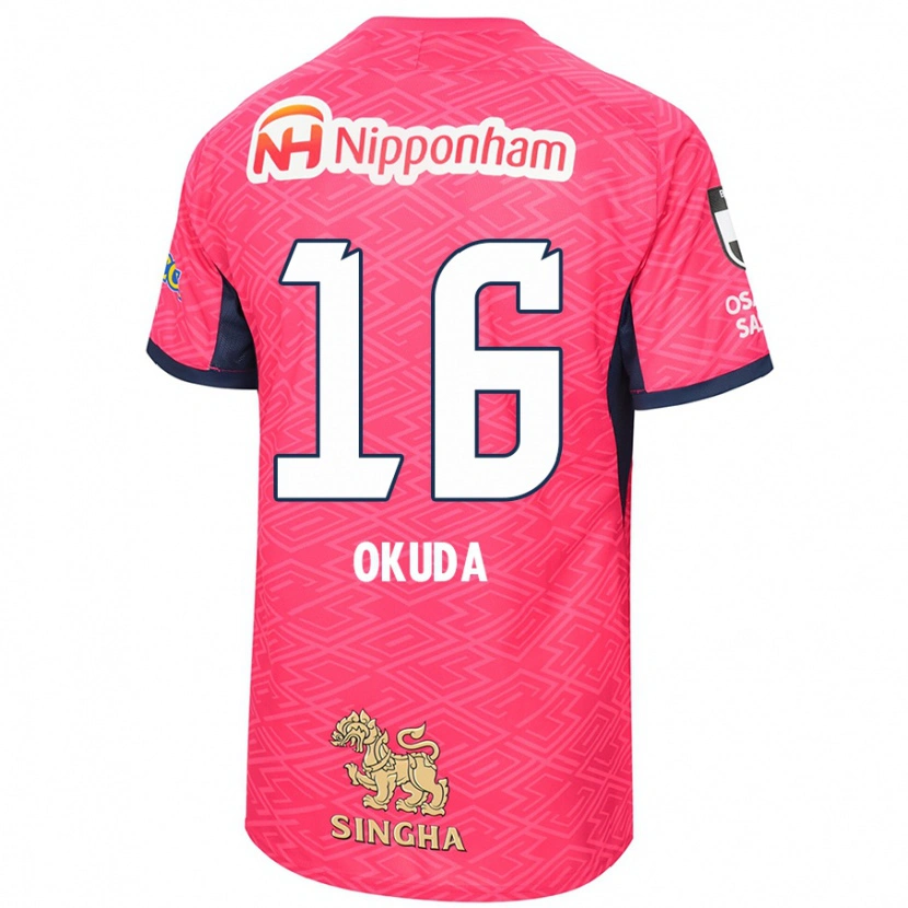 Danxen Hombre Camiseta Hayato Okuda #16 Blanco Rosa Sakura 1ª Equipación 2025/26 La Camisa México
