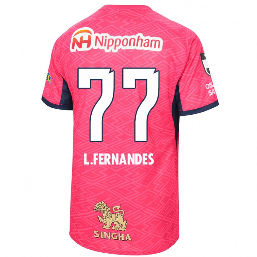 Danxen Hombre Camiseta Lucas Fernandes #77 Blanco Rosa Sakura 1ª Equipación 2025/26 La Camisa México