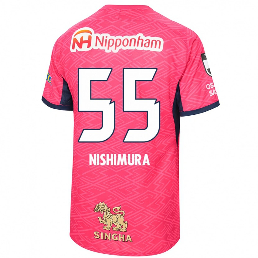 Danxen Hombre Camiseta Subaru Nishimura #55 Blanco Rosa Sakura 1ª Equipación 2025/26 La Camisa México