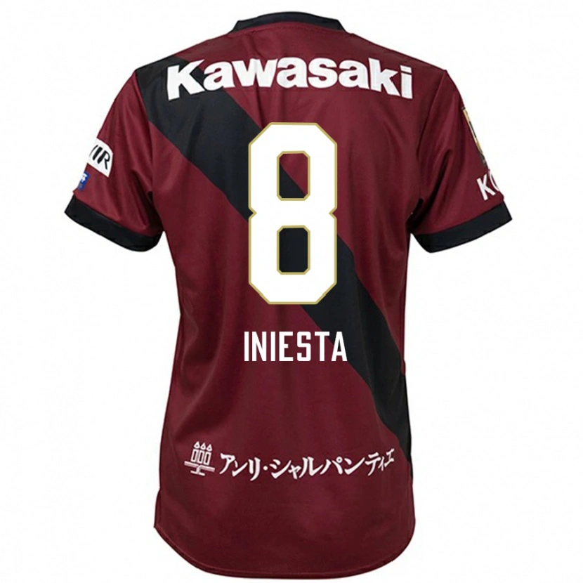 Danxen Hombre Camiseta Andres Iniesta #8 Blanco Negro 1ª Equipación 2025/26 La Camisa México
