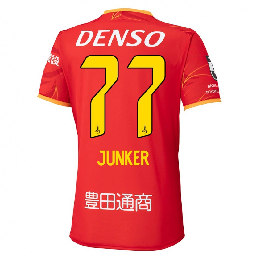 Danxen Hombre Camiseta Kasper Junker #77 Blanco Rojo 1ª Equipación 2025/26 La Camisa México